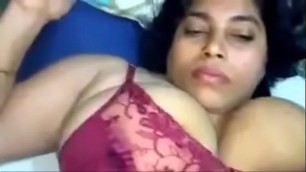 Indian brunette toys with breasts for entertainment only&period;TS