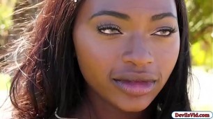 Ebony Noemie fucks a big white dick